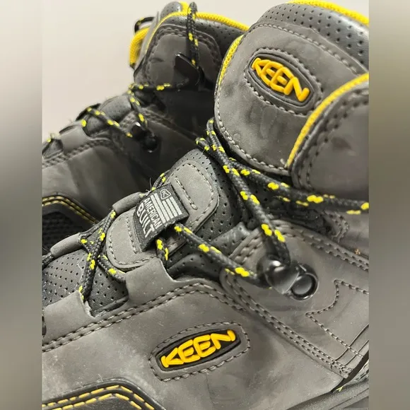 Keen Logandale Waterproof Steel Toe Work Boots Non-Slip Sz 8.5D Black