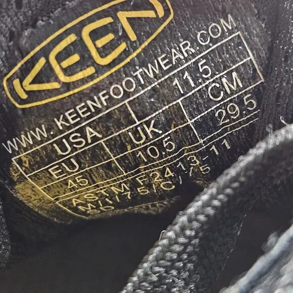 Keen Mens Durham AT ESD Sz 11.5D Black Aluminum Safety Toe Shoes NWOB