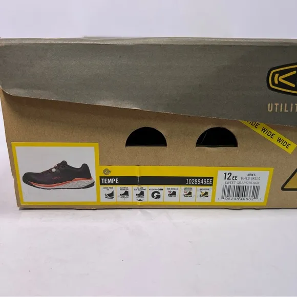 Keen Tempe Men’s Size 12EE Utility Shoes Sweet Grape/Black Safety Toe Work Shoes
