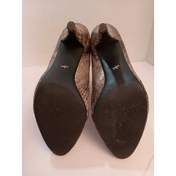 Kenneth Cole Snakeskin Pattern &quot;Talk Show&quot; Women's Leather Bootie Stiletto 7.5