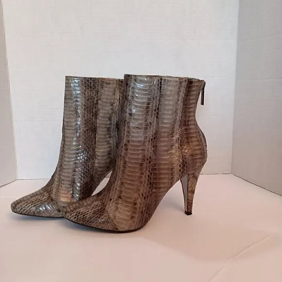 Kenneth Cole Snakeskin Pattern &quot;Talk Show&quot; Women's Leather Bootie Stiletto 7.5
