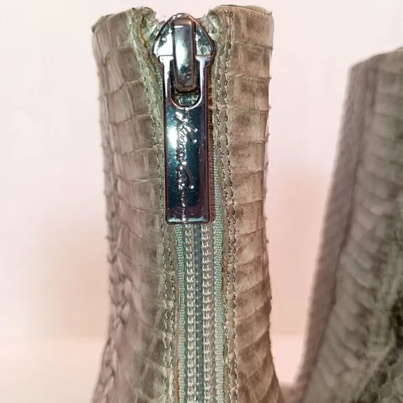 Kenneth Cole Snakeskin Pattern &quot;Talk Show&quot; Women's Leather Bootie Stiletto 7.5