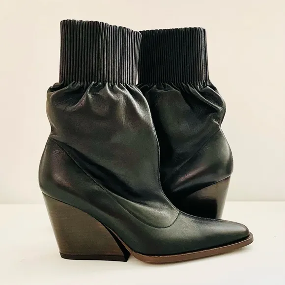 KENZO Billow Top Leather Sock Cowboy Boots