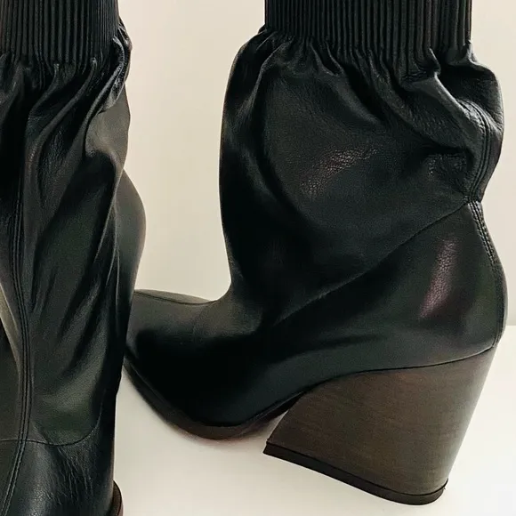 KENZO Billow Top Leather Sock Cowboy Boots