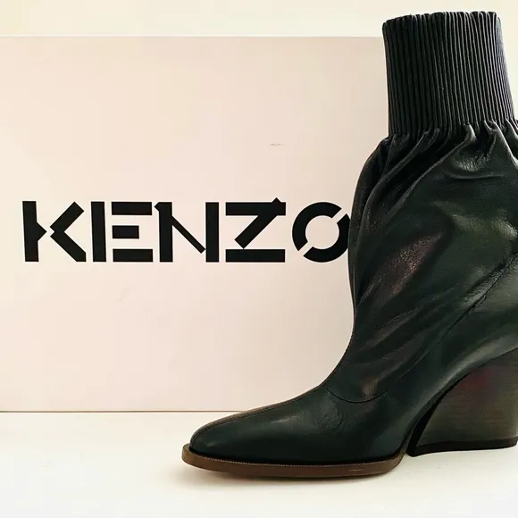 KENZO Billow Top Leather Sock Cowboy Boots