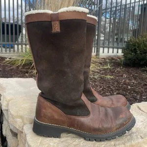Khombu Women’s Austin Brown Leather Boots Size 10