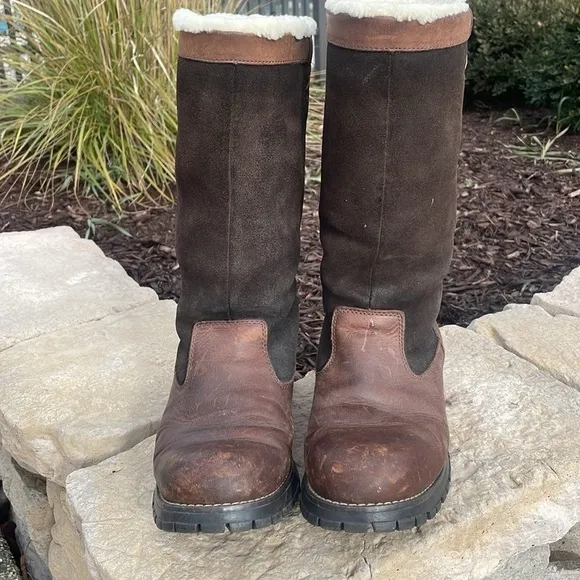 Khombu Women’s Austin Brown Leather Boots Size 10