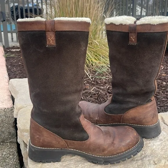 Khombu Women’s Austin Brown Leather Boots Size 10