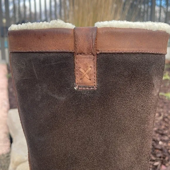 Khombu Women’s Austin Brown Leather Boots Size 10