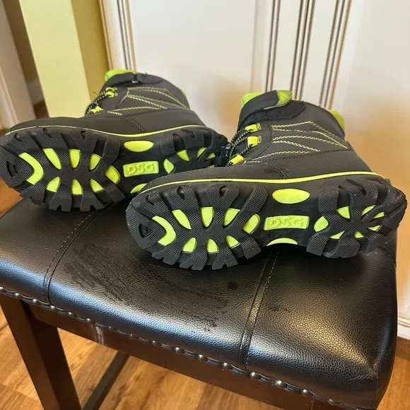 Kids Black and Green Boots