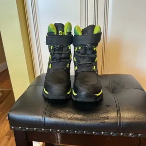 Kids Black and Green Boots