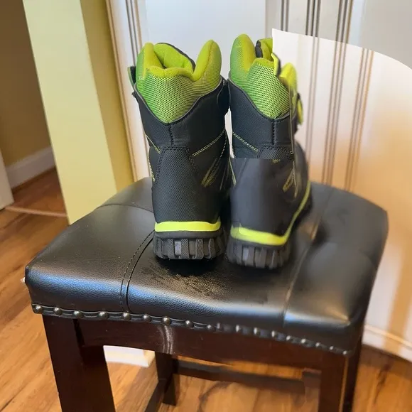 Kids Black and Green Boots