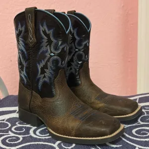 Kids Brown and Blue Western Boots