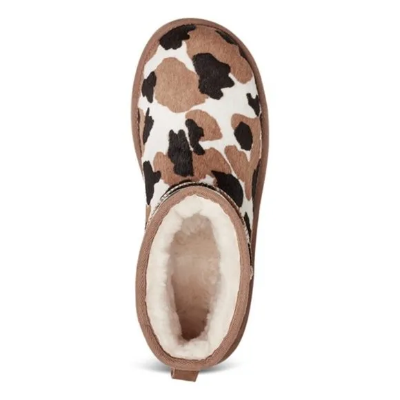 Kids Cow Print Classic Mini Boots
