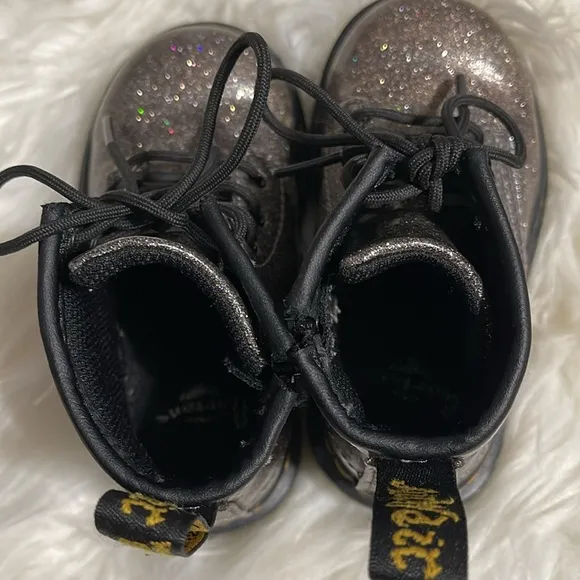 Kids Glitter Black Boots