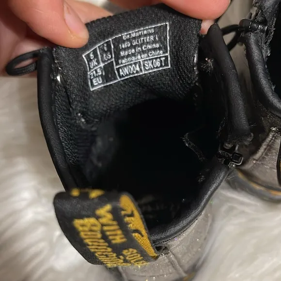 Kids Glitter Black Boots