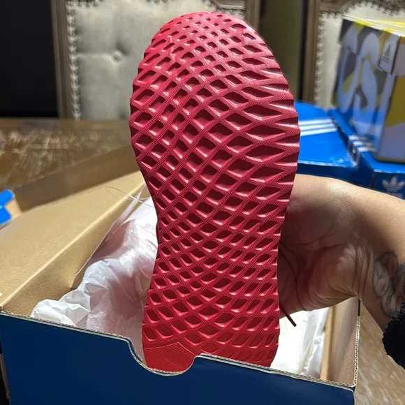 Kids size 1 Adidas Red Sneakers