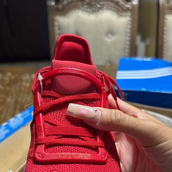 Kids size 1 Adidas Red Sneakers