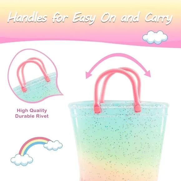 Kids Toddler Rain Boot Pink Gradient Polyvinyl Light Up Waterproof Patterns