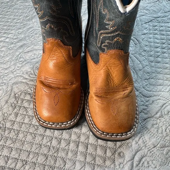 Kids Western Boots - Tan and Black