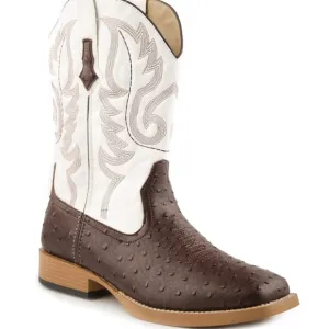 Kids Western Cowboy Boots - Brown and White