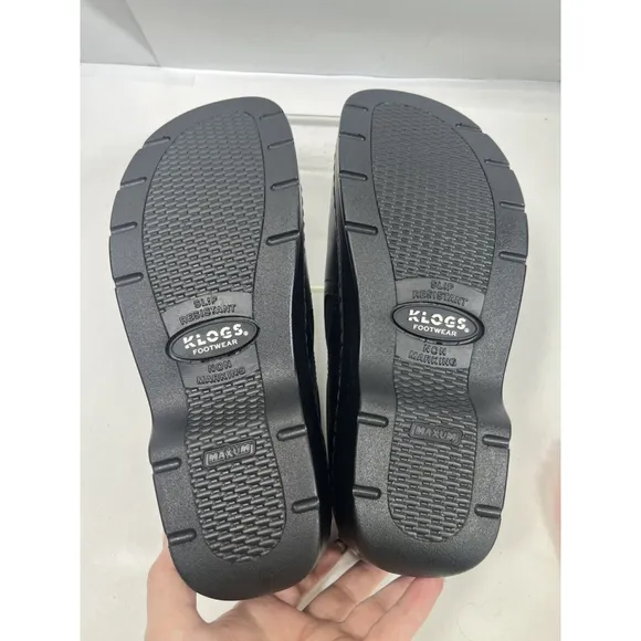 Klogs Footwear NAPLES BLACK SMOOTH 10 W NON SLIP NURSE
