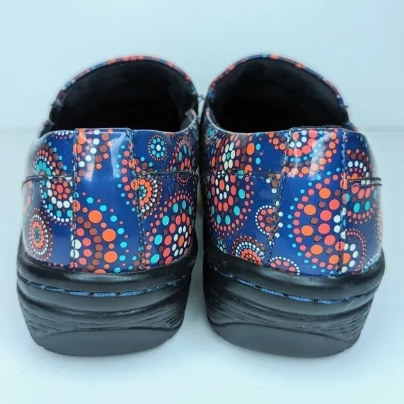 Klogs Mandala Mission women's leather clog shoes red blue size 7