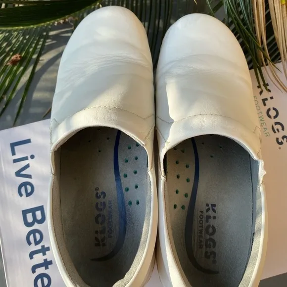 KLOGS Naples White Leather Clog Nursing Shoes Women’s size 7.5