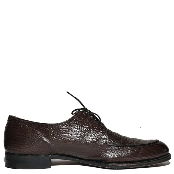 KNAPP BROS Vintage genuine sharkskin dress shoes split toe Burgundy Sz 10.5D