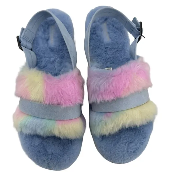 Koolaburra‎ By UGG Fuzz D Out Women's Slippers 11 M Blue Pastel NWOB