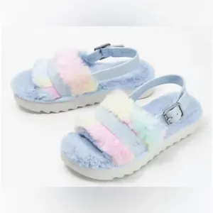 Koolaburra‎ By UGG Fuzz D Out Women's Slippers 11 M Blue Pastel NWOB