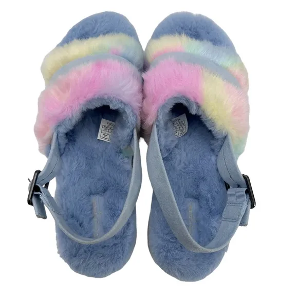 Koolaburra‎ By UGG Fuzz D Out Women's Slippers 11 M Blue Pastel NWOB