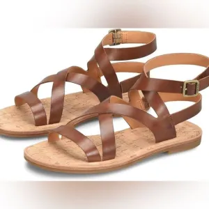 Kork-Ease Bryleigh Brown Leather Sandals shoes women’ssize 10