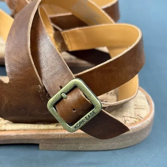 Kork-Ease Bryleigh Brown Leather Sandals shoes women’ssize 10