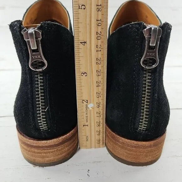 Kork-Ease Womens Ryder Black‎ Leather Suede Ankle Boots Size 6 Rear Zip Booties