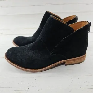 Kork-Ease Womens Ryder Black‎ Leather Suede Ankle Boots Size 6 Rear Zip Booties