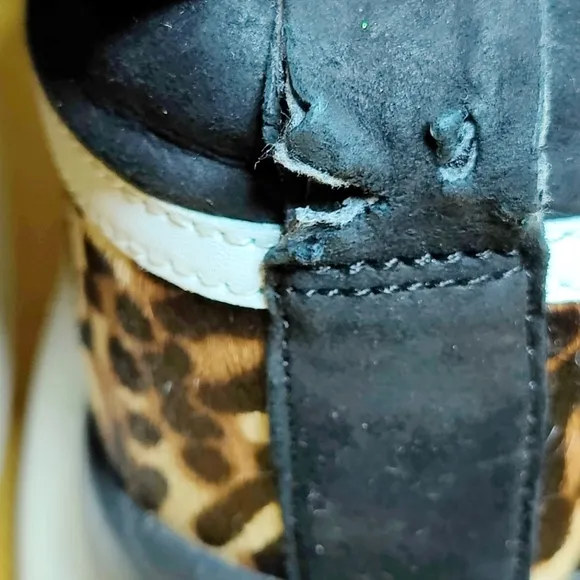 KURT GEIGER London Black White Lunar Animal Print Sneakers Women's Shoes Sz 7.5