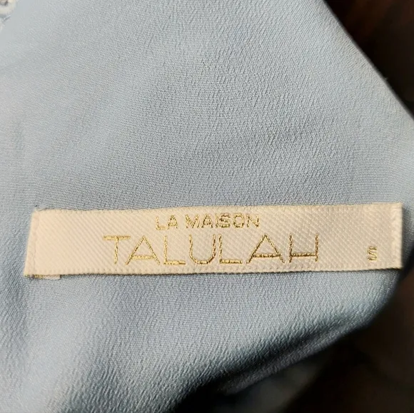 La Maison Talulah Ardency Blue Floral-Embroidered Dress Sz S