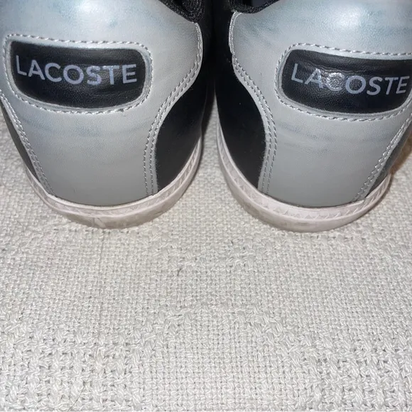 Lacoste Casual Sneakers Men’s Size 10.5 M Black Leather Lace Up Gator Comfort