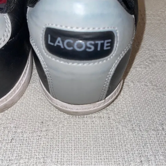 Lacoste Casual Sneakers Men’s Size 10.5 M Black Leather Lace Up Gator Comfort