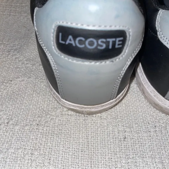 Lacoste Casual Sneakers Men’s Size 10.5 M Black Leather Lace Up Gator Comfort