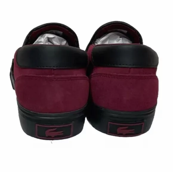 LaCoste Sneakers Womens 9 Jump Serve Slip Merlot Red Slip On Ortholite New Box