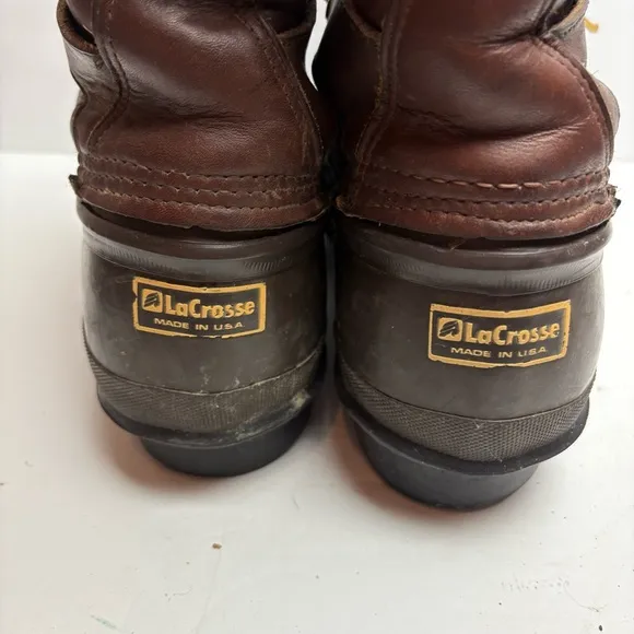 LaCrosse Big Mountain Vintage Brown Leather Snow Boots Duck Winter Tall Keltie