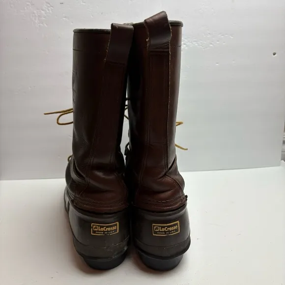 LaCrosse Big Mountain Vintage Brown Leather Snow Boots Duck Winter Tall Keltie