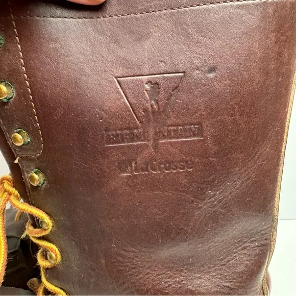 LaCrosse Big Mountain Vintage Brown Leather Snow Boots Duck Winter Tall Keltie