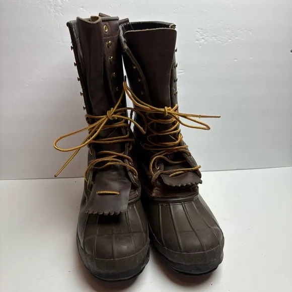 LaCrosse Big Mountain Vintage Brown Leather Snow Boots Duck Winter Tall Keltie