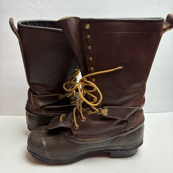 LaCrosse Big Mountain Vintage Brown Leather Snow Boots Duck Winter Tall Keltie