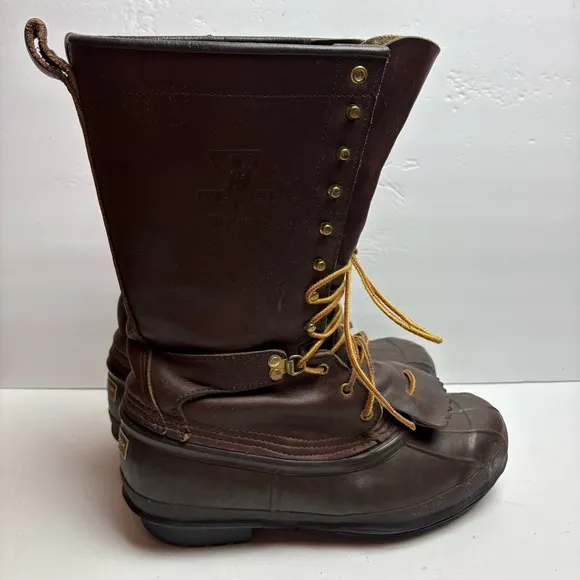 LaCrosse Big Mountain Vintage Brown Leather Snow Boots Duck Winter Tall Keltie