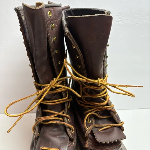 LaCrosse Big Mountain Vintage Brown Leather Snow Boots Duck Winter Tall Keltie