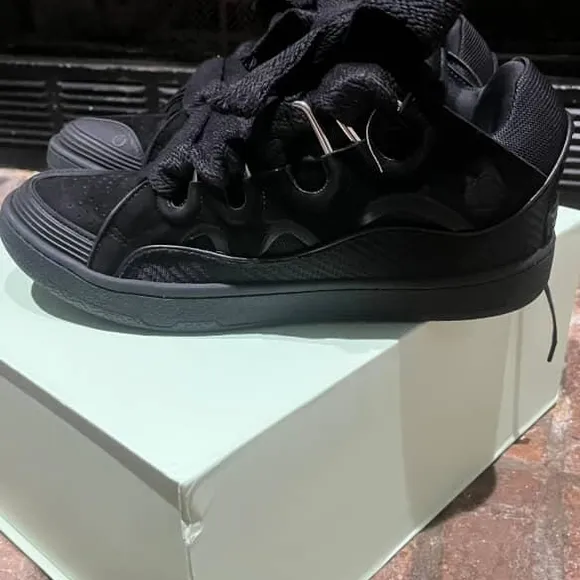 Lamvin Curb Black Sneakers with Thick Laces